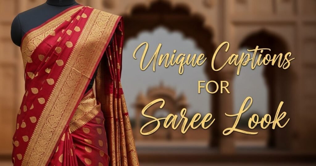 unique-captions-for-saree-look